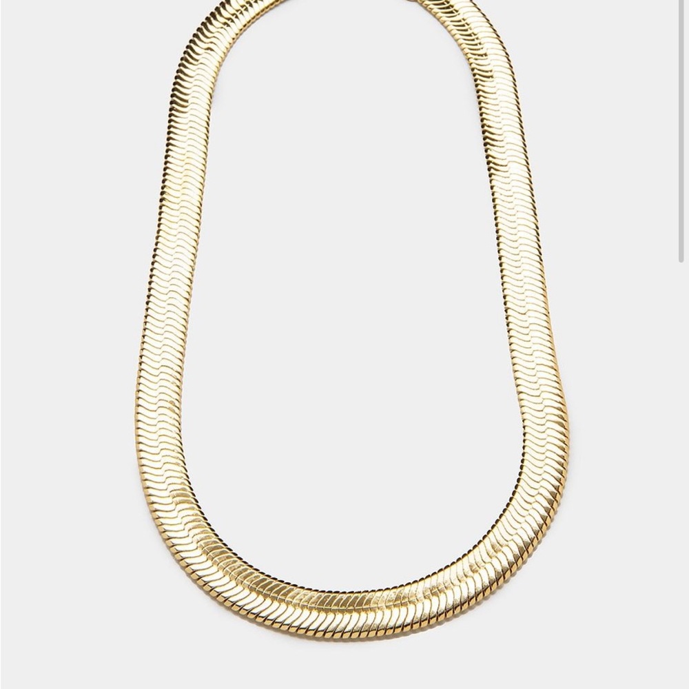 Vanessa Mooney Ghostface Chain Thick Snake Gold Necklace 24k gold plated